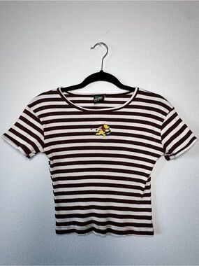 Authentic 90s Vintage Mickey Unlimited Winnie The Pooh Ribbed Stripped Top